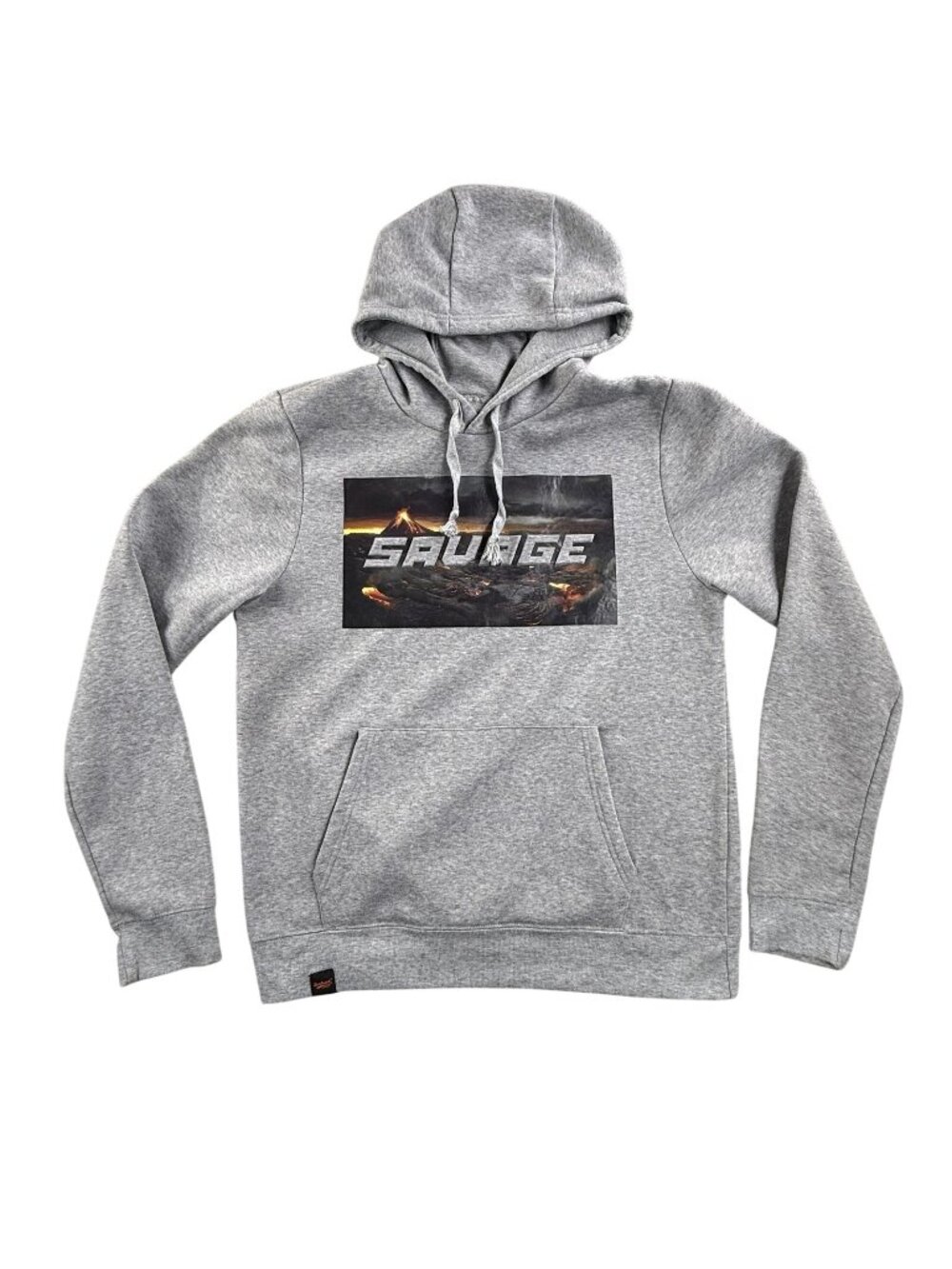 Bushwick Supply Hoodie Mens Large Gray Savage Volcano Graphic Fleece Pullover